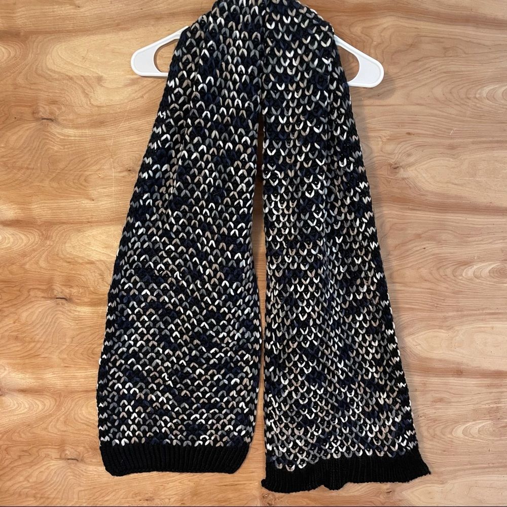 12x76” echo blue gray knit acylic rectangle scarf